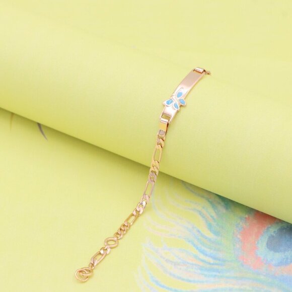 "Elegant Rose Gold Bracelet with Blue Butterfly Charm, XPBL0828 - Picture 8 of 13